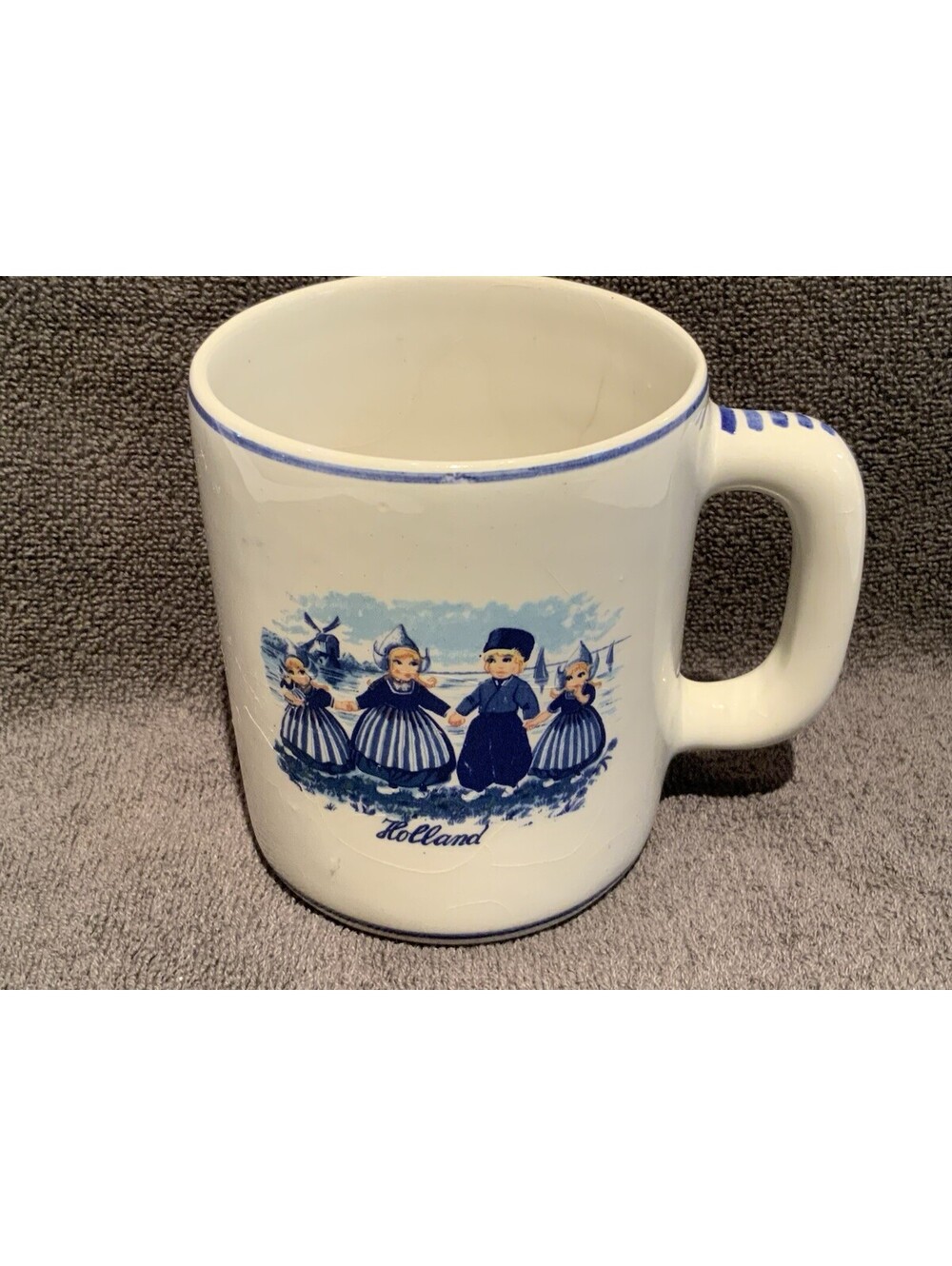 Vintage Holland Delfino Hand Painted Delft Blue 12oz. Cup